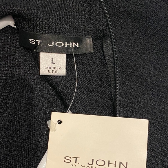New! St. John Knits Black Mock Neck Long Sleeve Pullover Top NWT 16071 - Picture 8 of 11